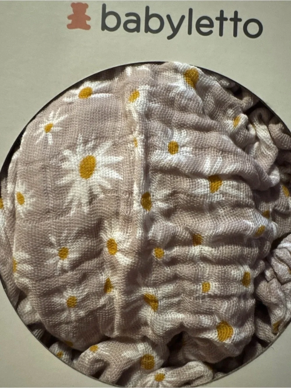 babyletto Muslin All-Stages Midi Crib Sheet - Cream with Yellow Floral
